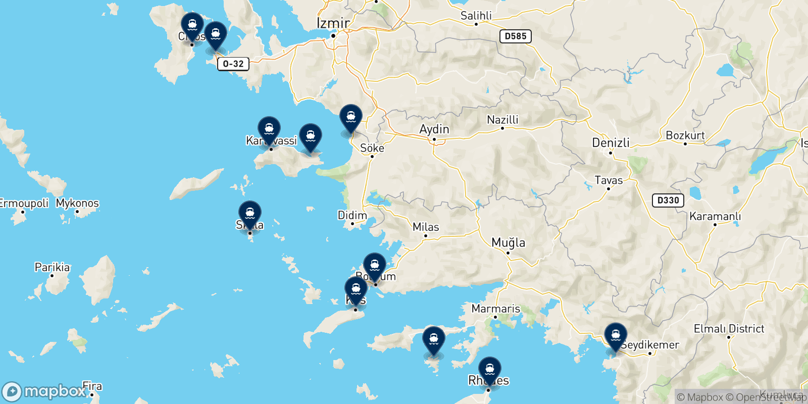 Carte des destinations Makri A.e.