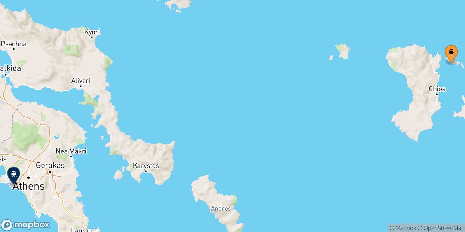 Carte des traverséesInousses Le Piree