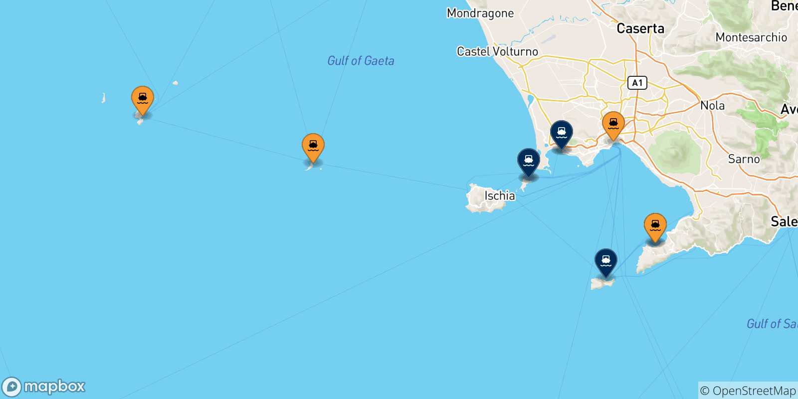 Carte des ports le Golf De Naples