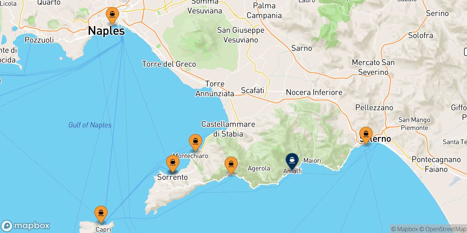 Carte des ports  Amalfi