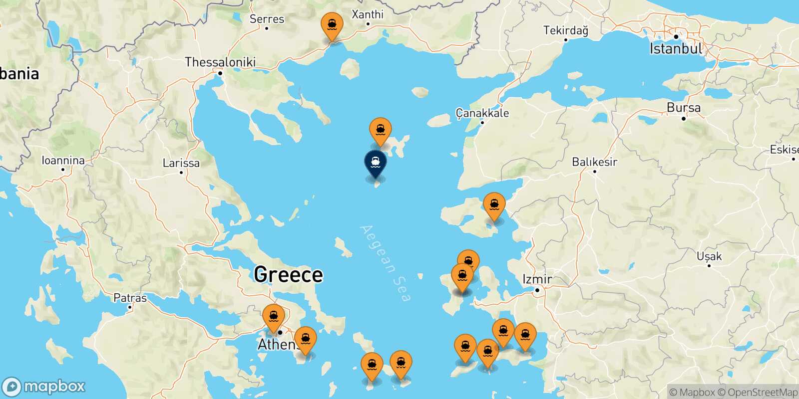 Carte des ports  Agios Efstratios