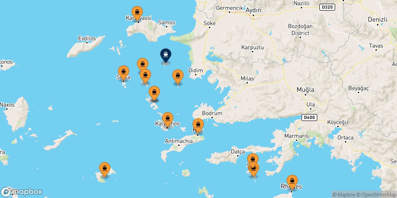 Carte des ports  Agathonissi