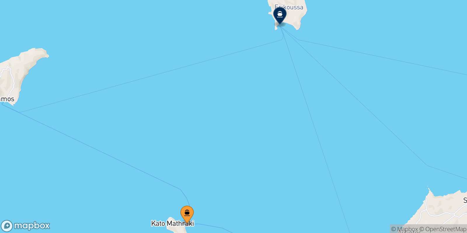 Carte des traverséesMathraki Erikoussa