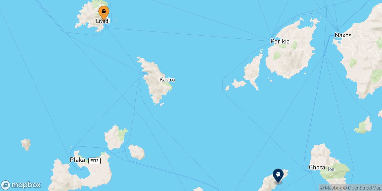 Carte des traverséesSérifos Sikinos
