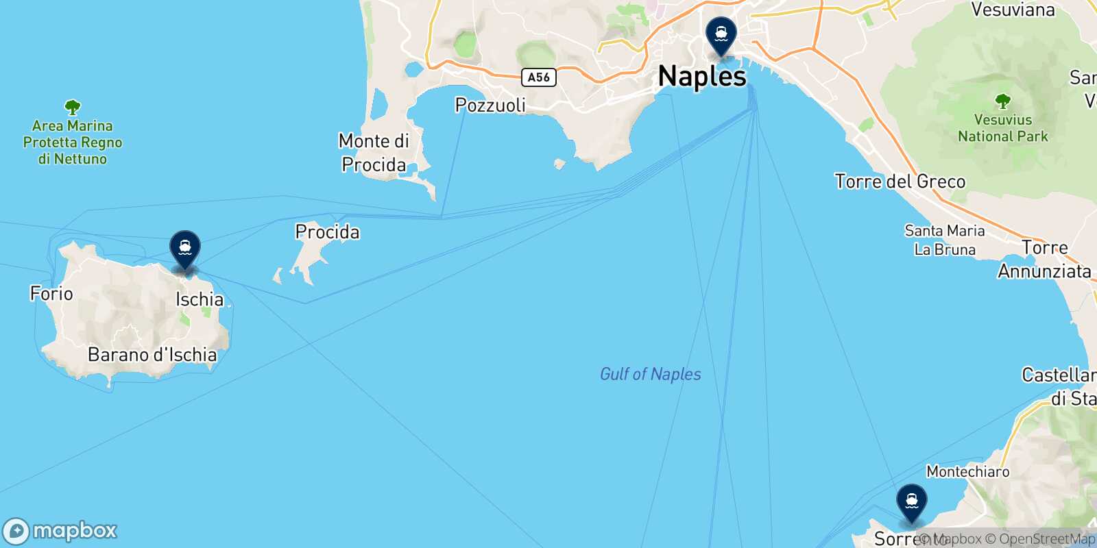 Carte des destinations de Ischia