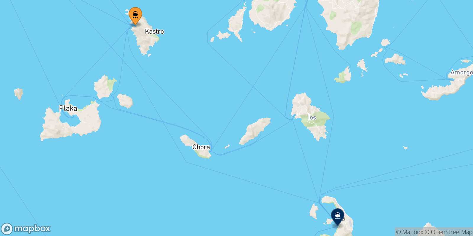 Carte des traverséesSifnos Thera (Santorin)