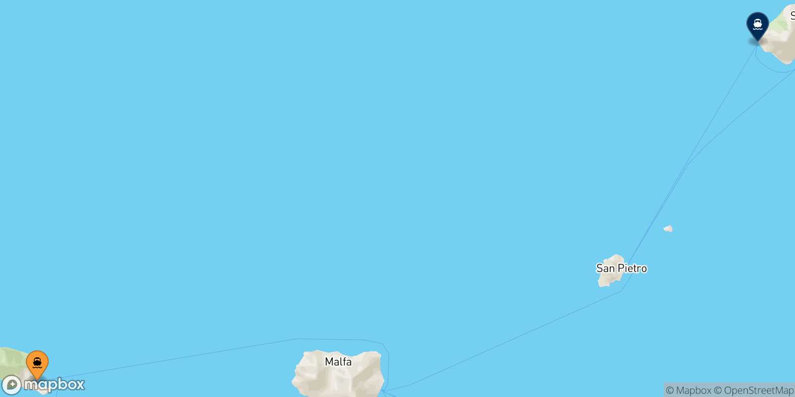 Carte des traverséesFilicudi Ginostra (Stromboli)
