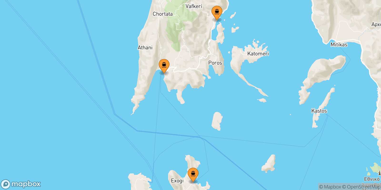 Carte des ports  Fiskardo (Céphalonie)