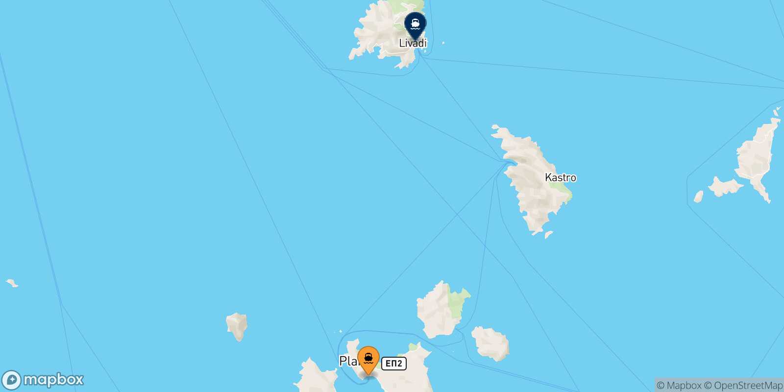 Carte des traverséesMilos Sérifos