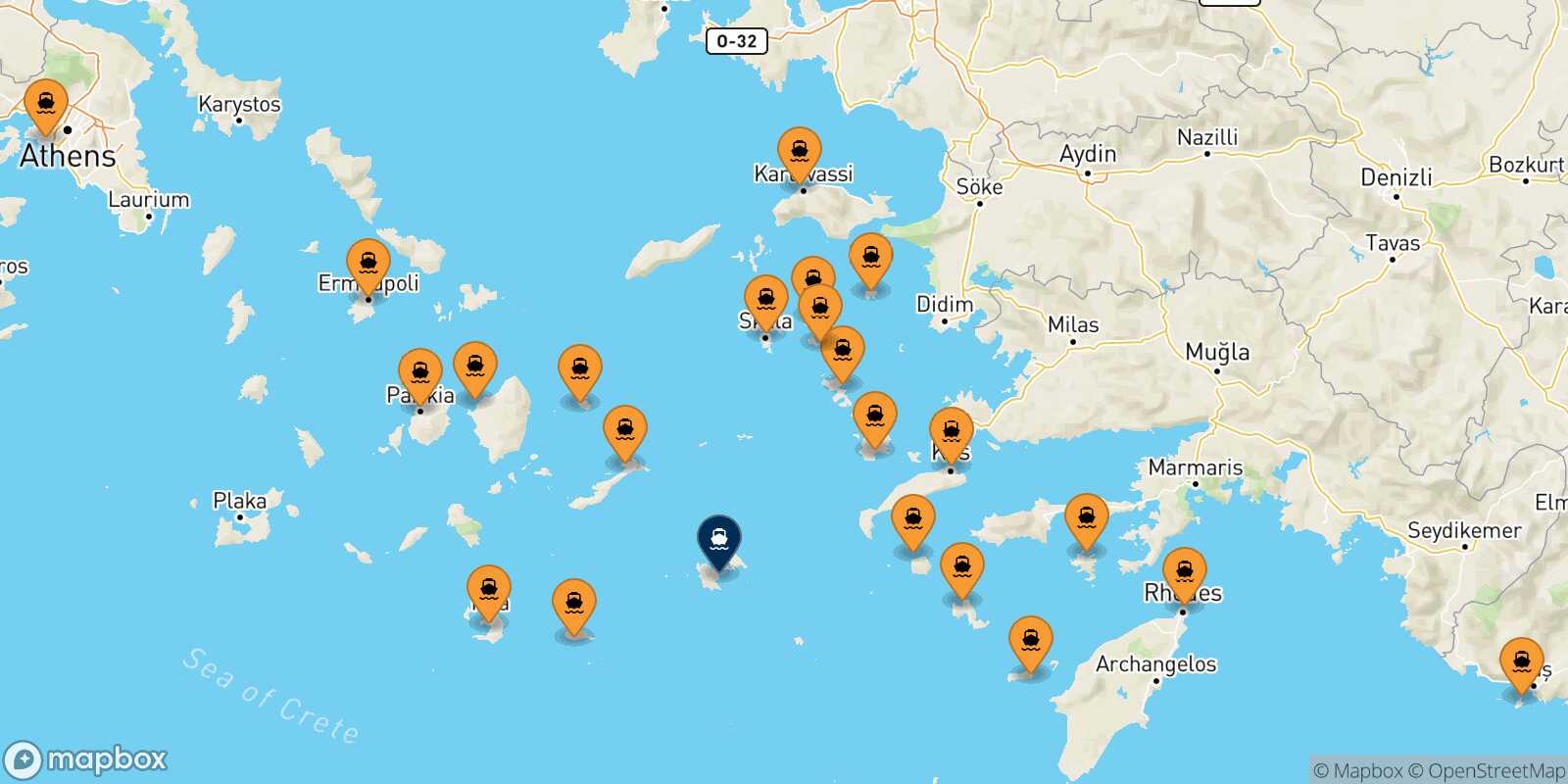 Carte des ports  Astypalea