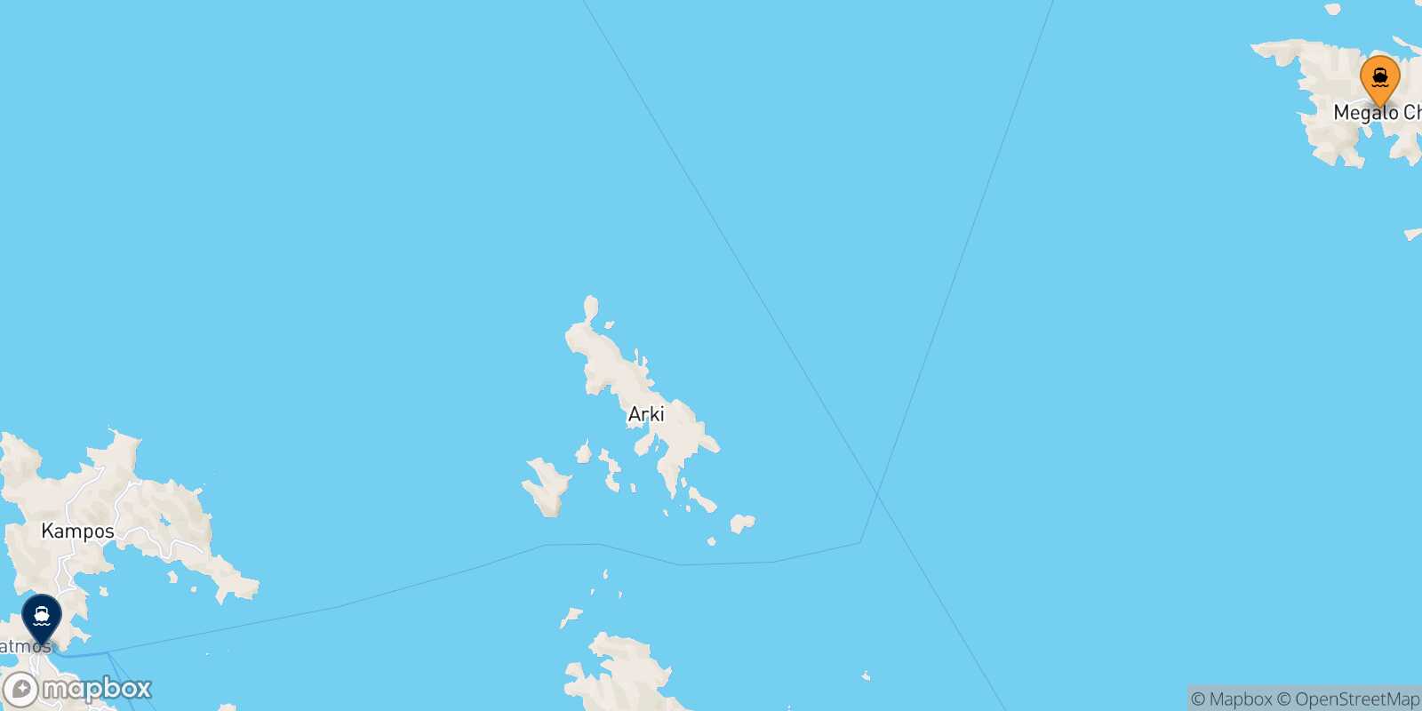 Carte des traverséesAgathonissi Patmos