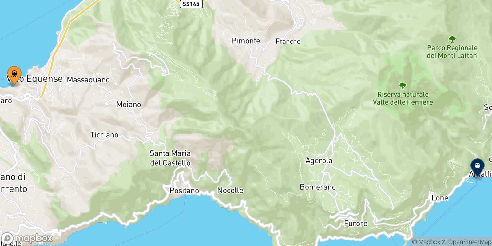 Carte des traverséesSeiano Amalfi
