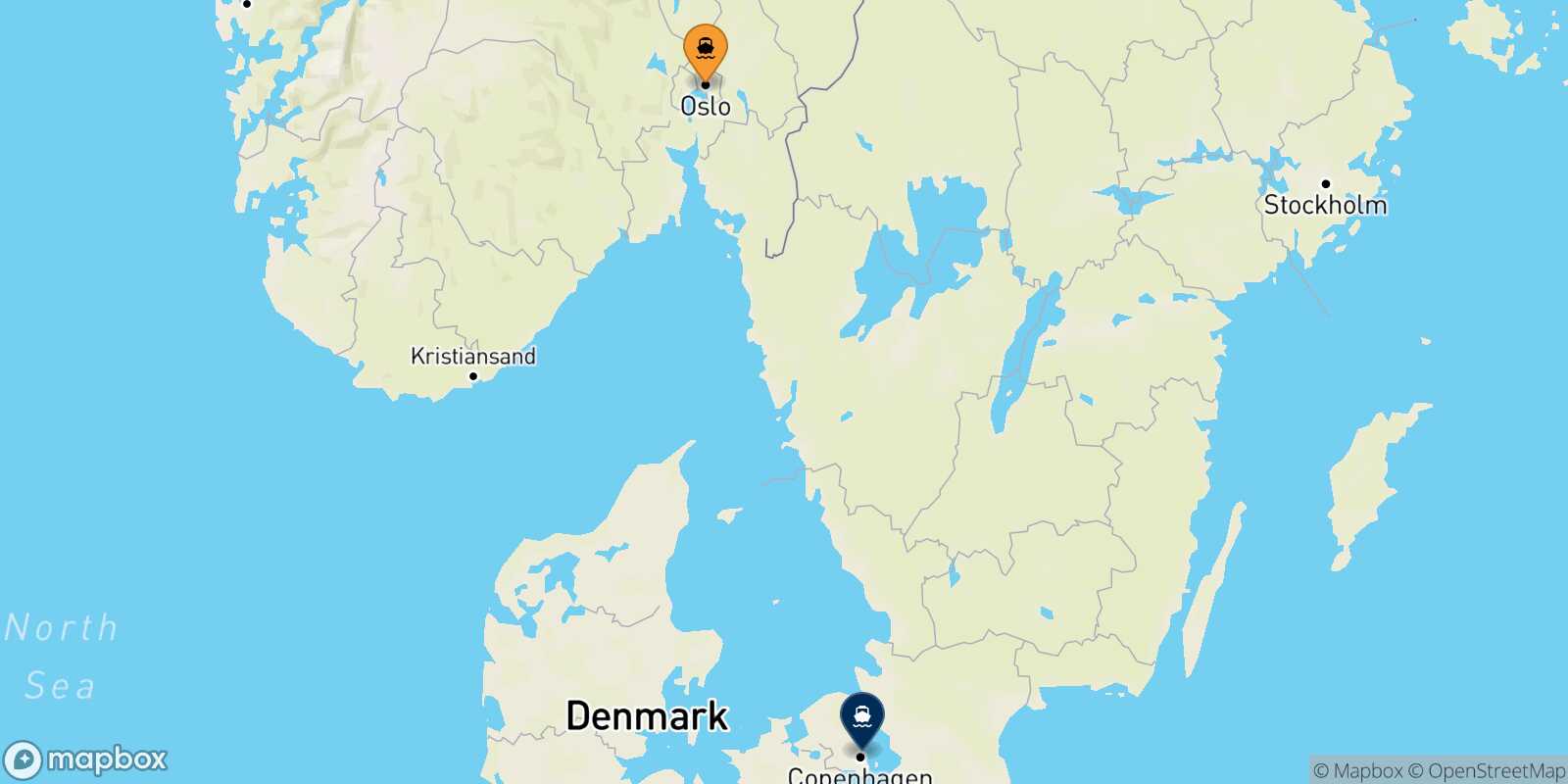Carte des ports  Copenhague