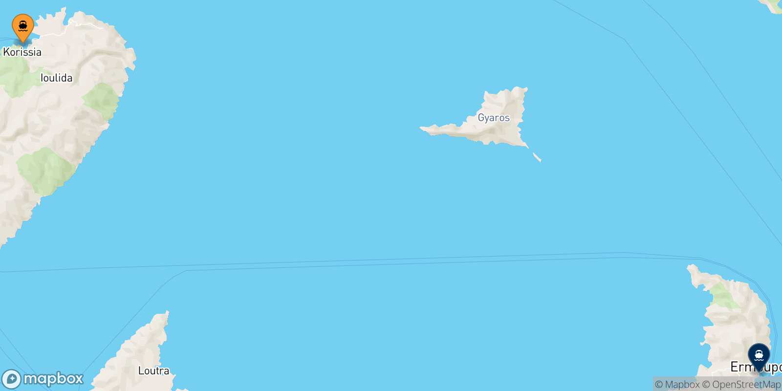 Carte des traverséesKea Syros