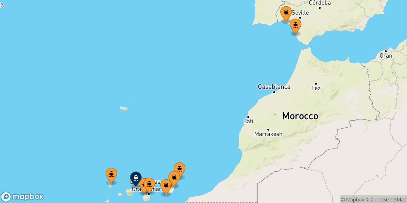 Carte des ports  Santa Cruz De Tenerife