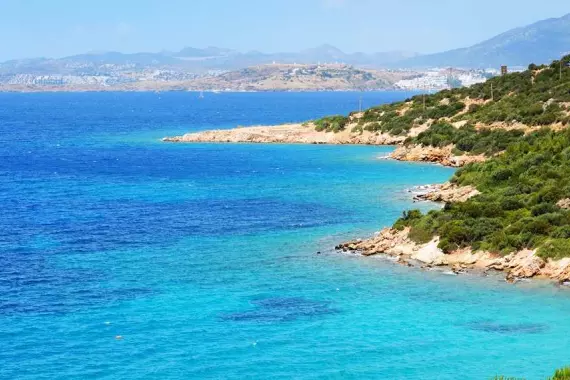 Bodrum: vue en plongée de la côte