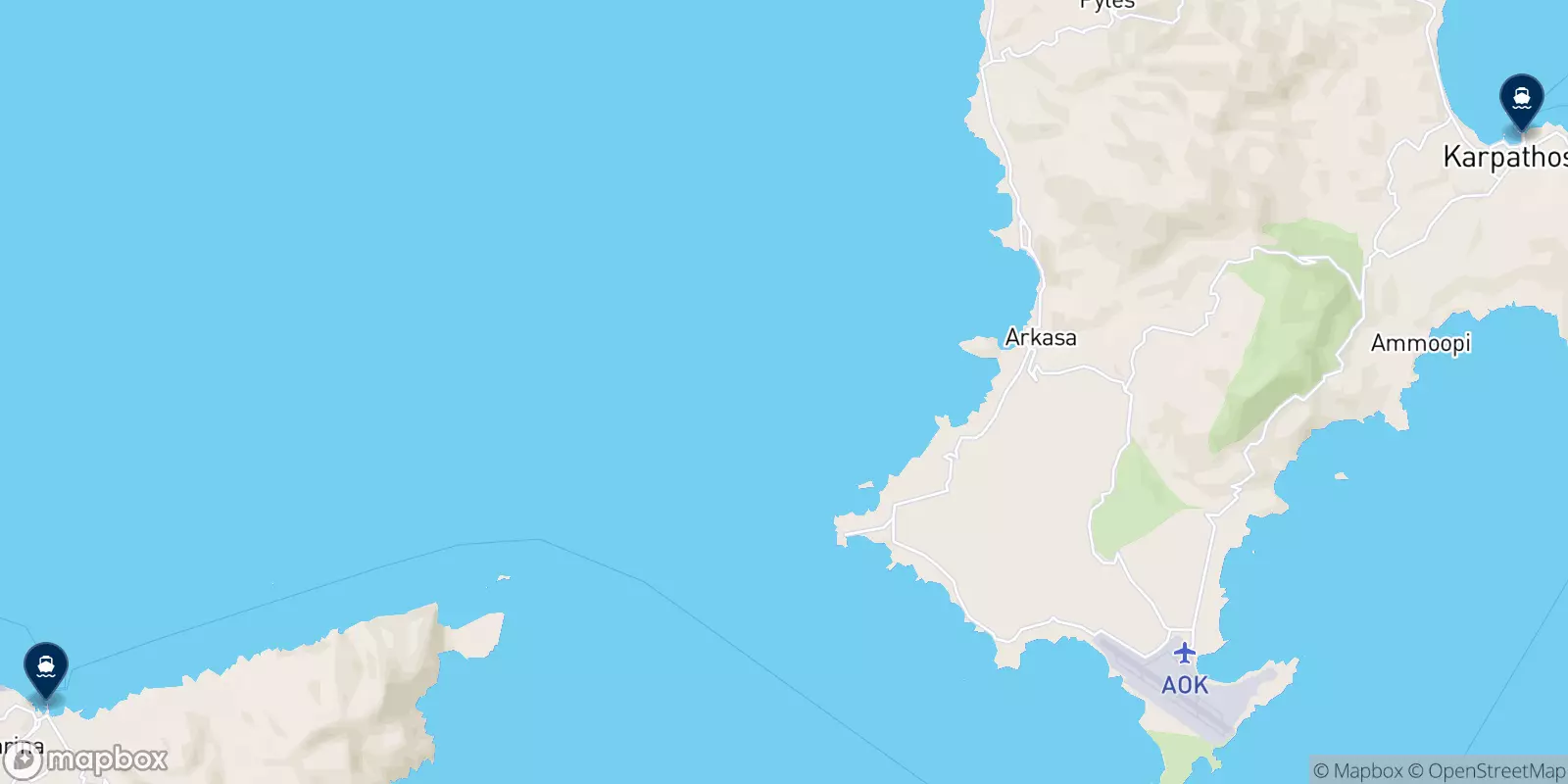 Carte des destinations Kasos Princess