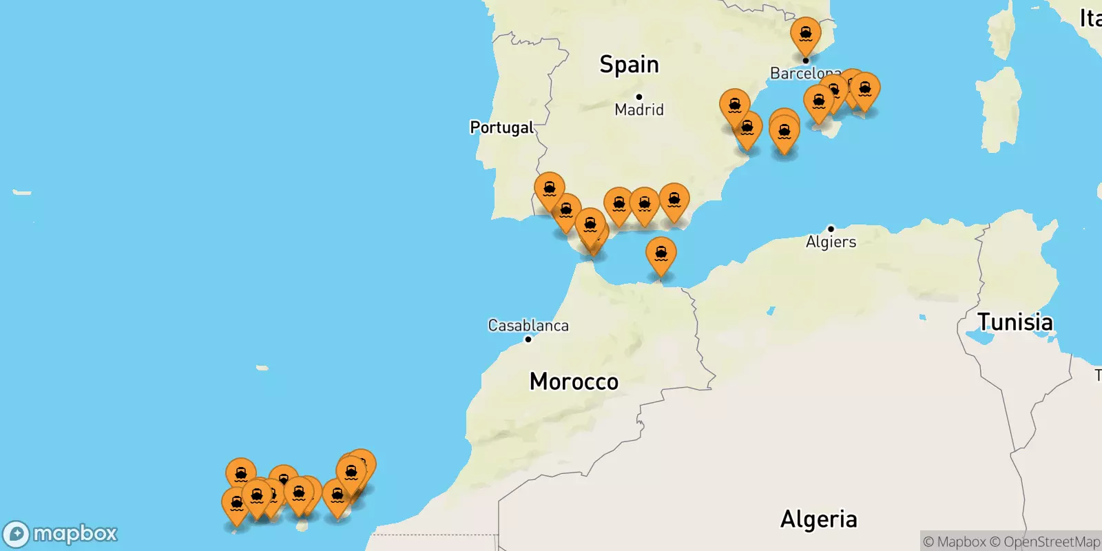 Ferry de l'Espagne pour l'Espagne