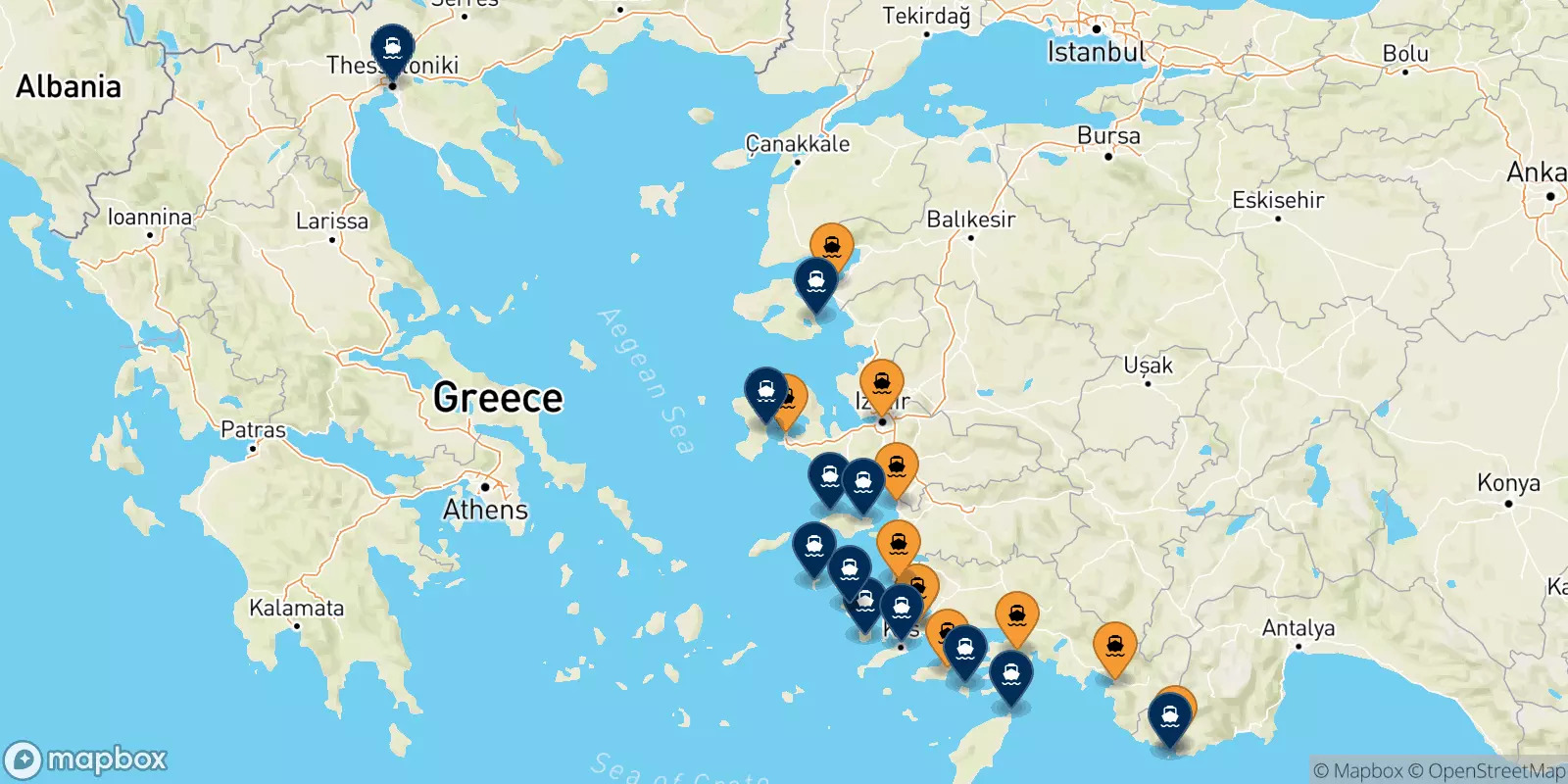 Ferry de la Turquie pour la Grèce