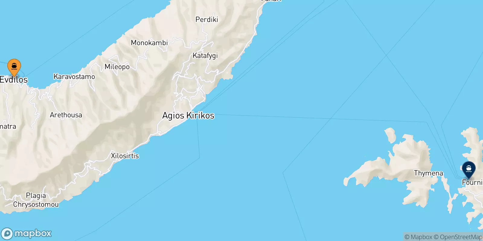 Ferry de Agios Kirikos (Ikaria) pour Fourni