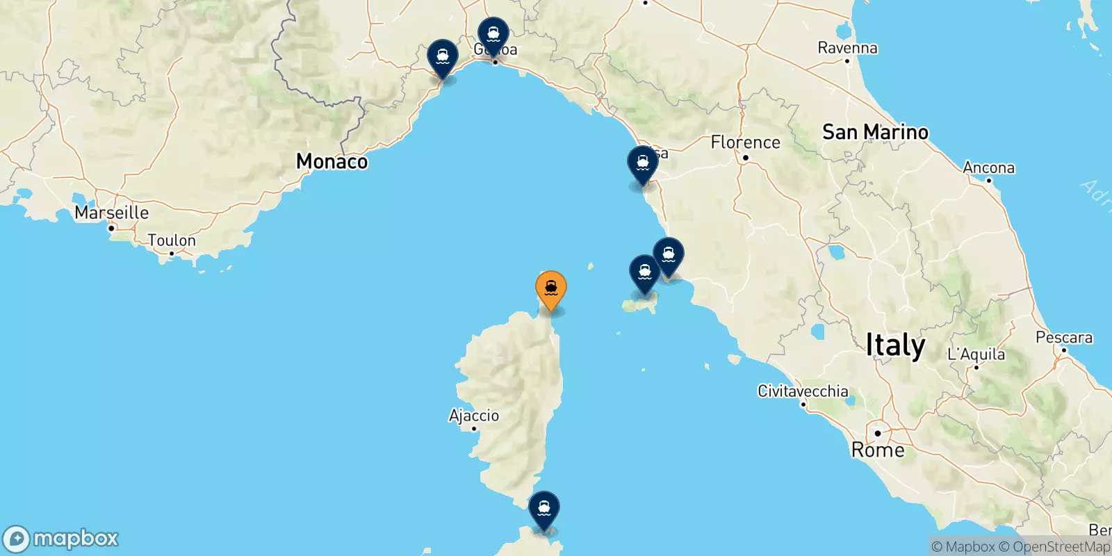 Ferry de Bastia pour l'Italie