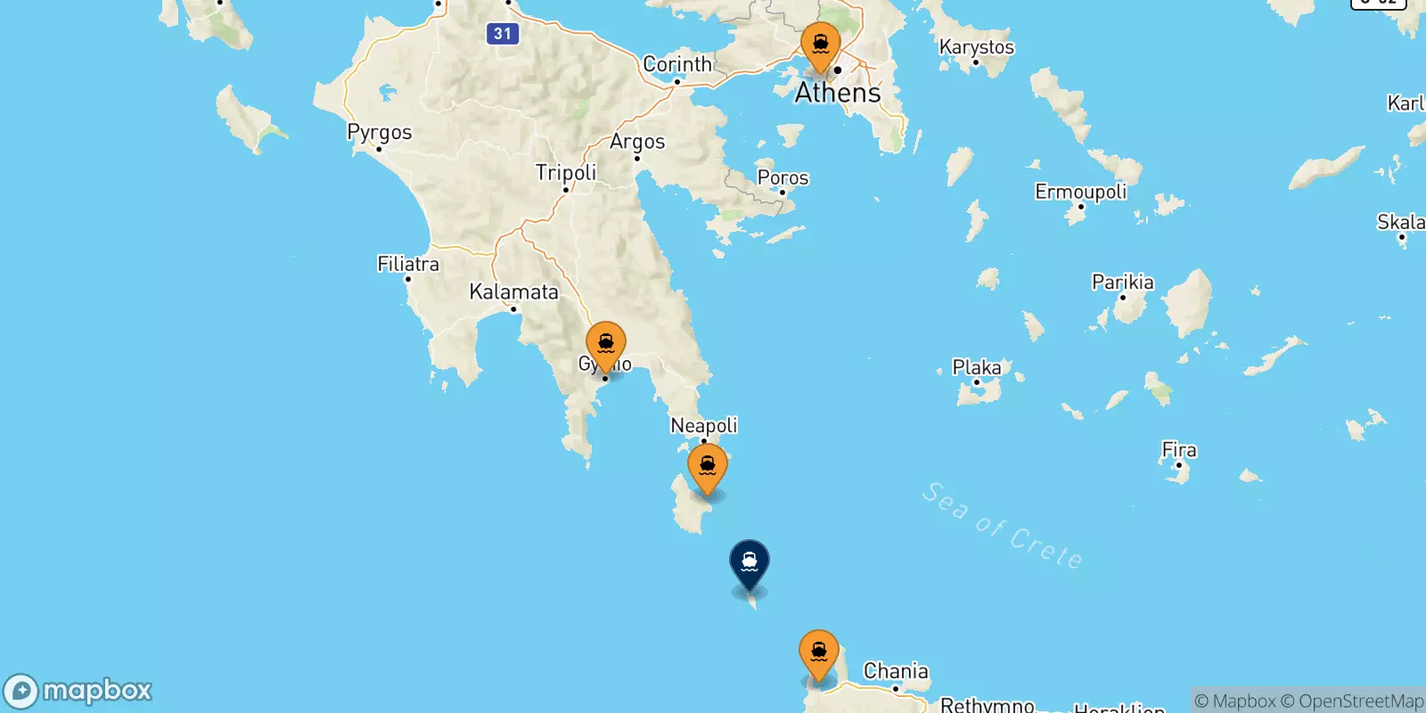 Ferry de la Grèce pour Anticythère