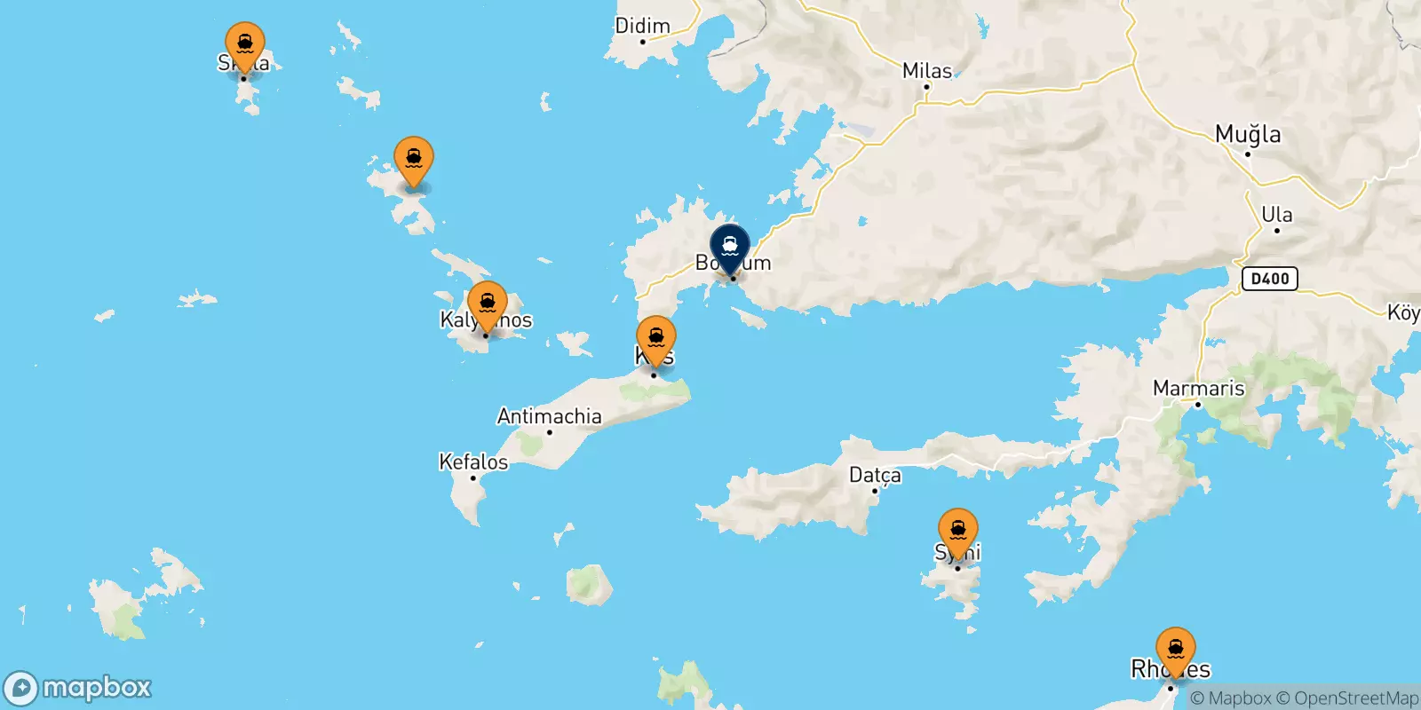 Ferry de la Grèce pour Bodrum