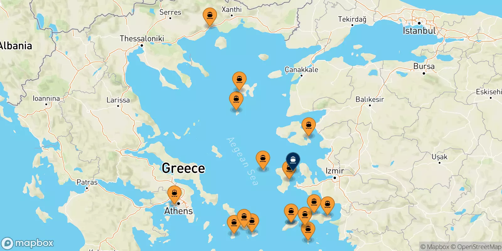 Ferry de la Grèce pour Inousses