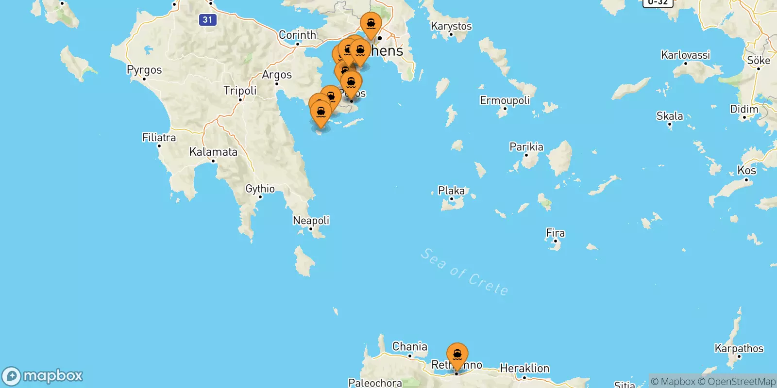 Ferry de la Grèce pour les Îles Saroniques