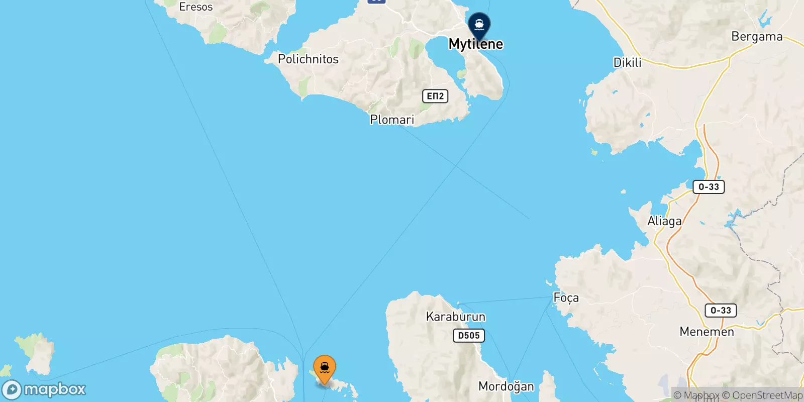 Ferry de Inousses pour Mytilène (Lesvos)