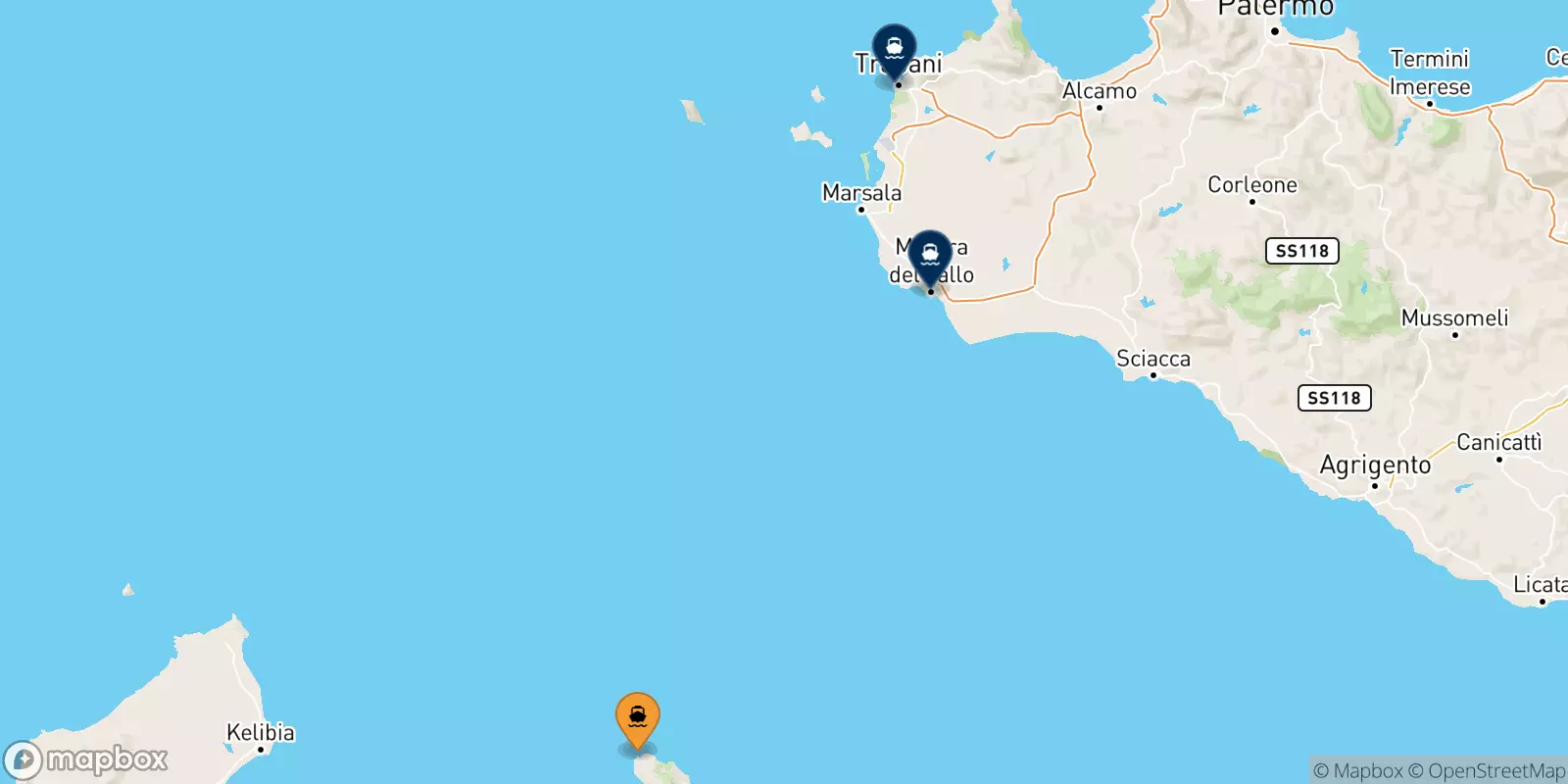 Ferry de l'Île De Pantelleria pour l'Italie