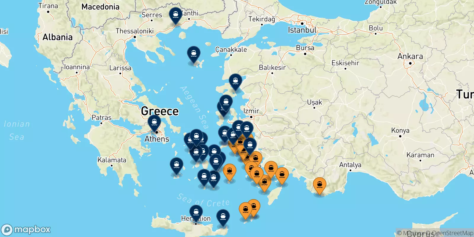 Ferry de Îles Du Dodécanèse pour la Grèce