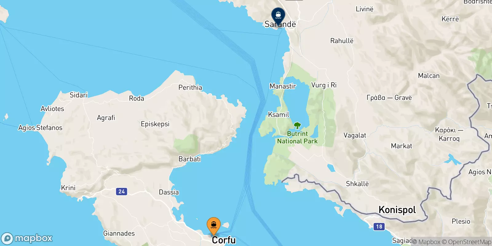 Ferry de Îles Ioniennes pour Saranda