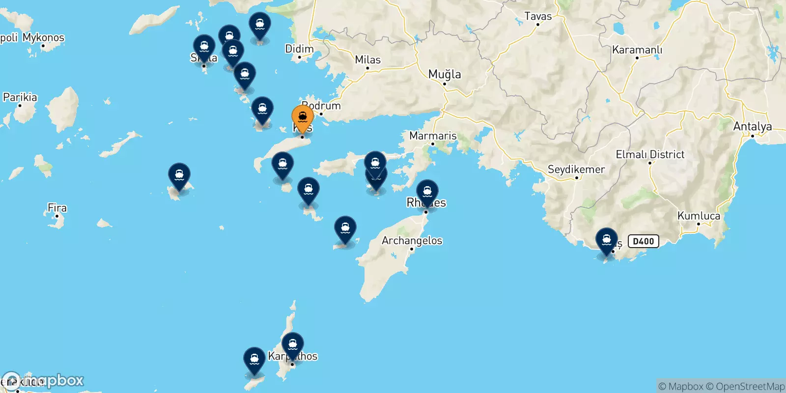 Ferry de Kos pour Îles Du Dodécanèse