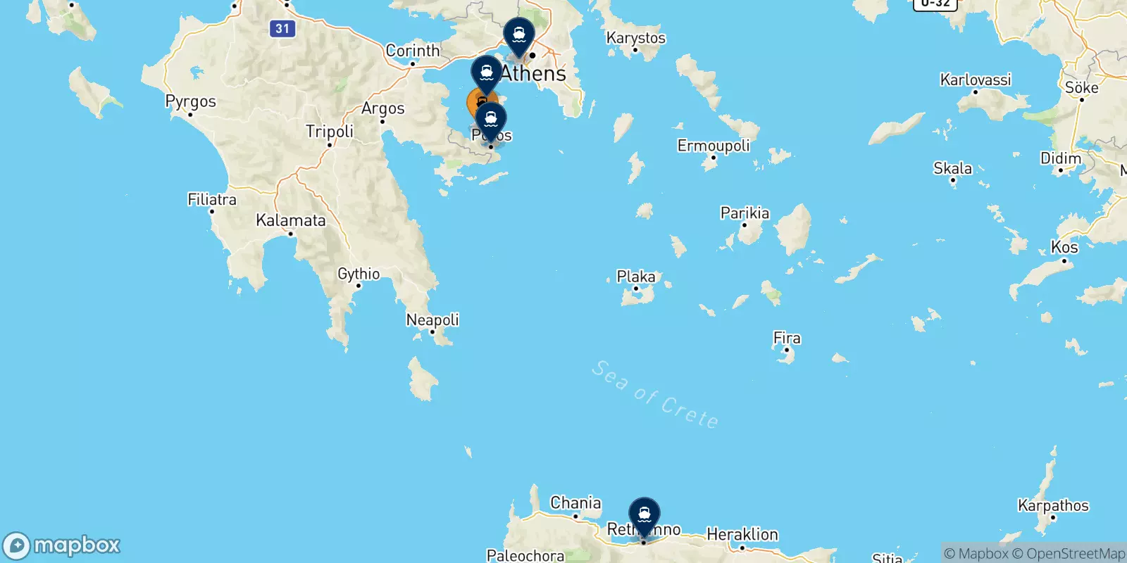 Ferry de Methana pour la Grèce