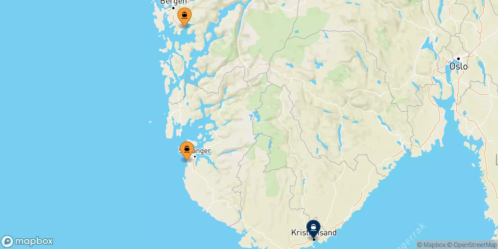 Ferry de la Norvège pour Kristiansand