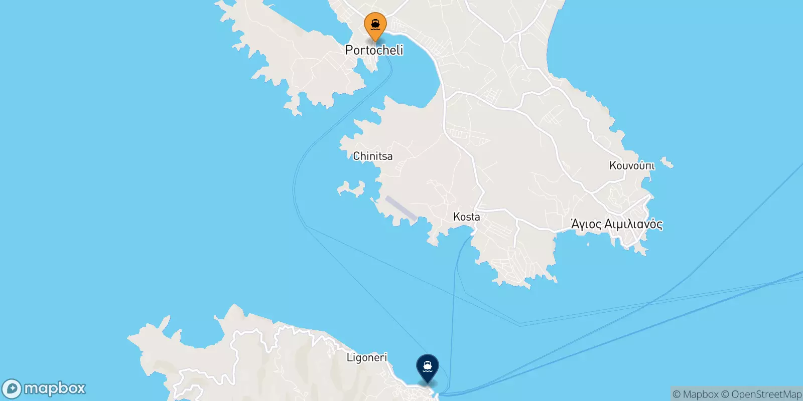 Ferry de Pórto Chéli pour Spetses