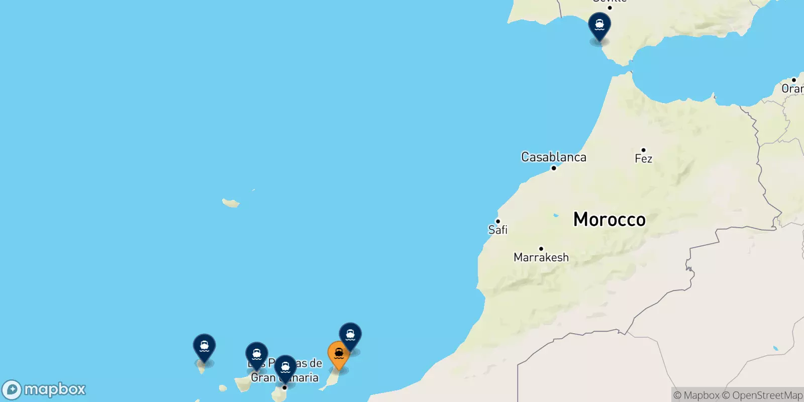 Ferry de Puerto Del Rosario (Fuerteventura) pour l'Espagne