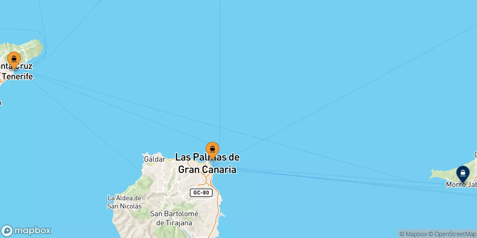 Ferry de l'Espagne pour Morro Jable (Fuerteventura)