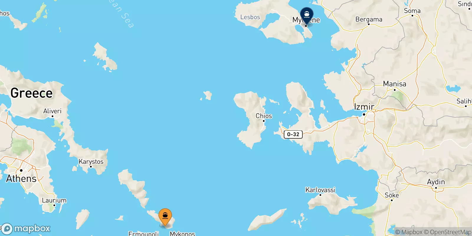 Ferry de Tinos pour Mytilène (Lesvos)