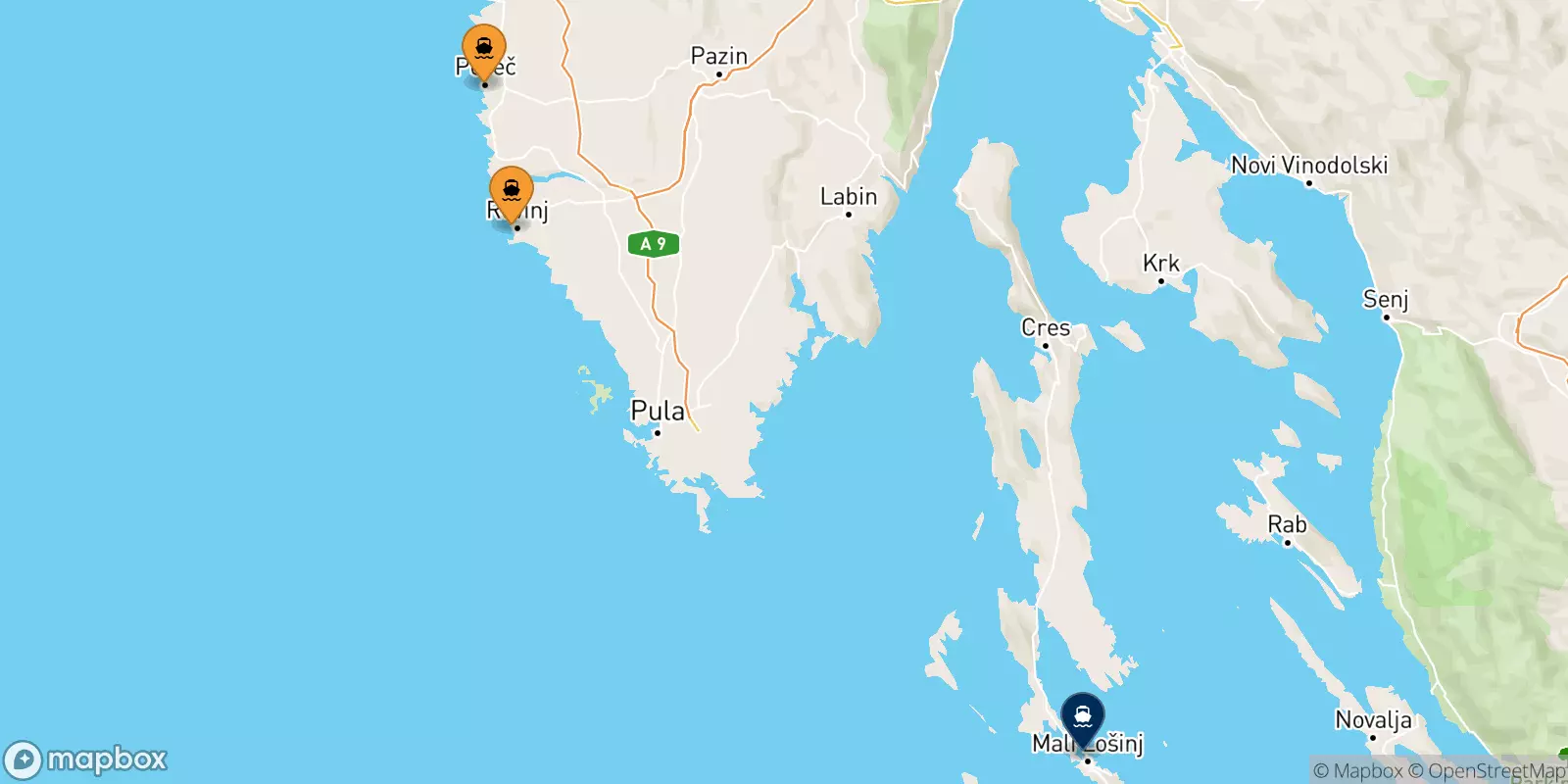 Ferry de la Croatie pour la Croatie