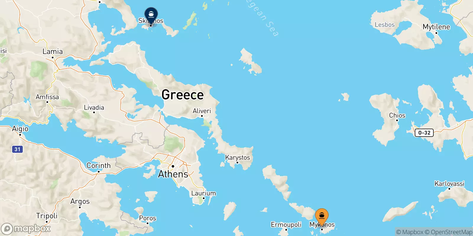 Ferry de Mykonos pour les Îles Sporades