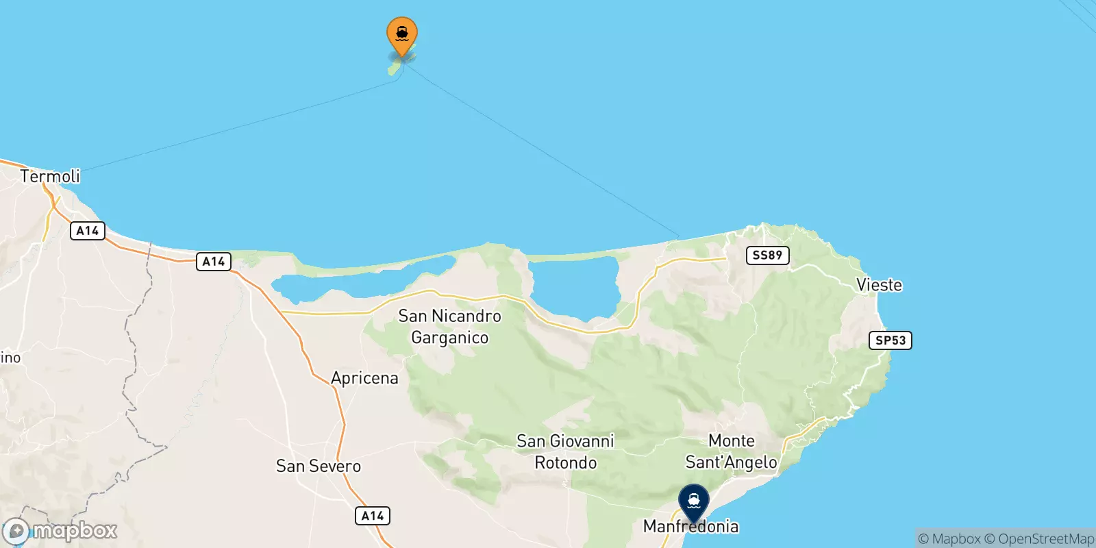 Ferry des Îles Tremiti pour Manfredonia