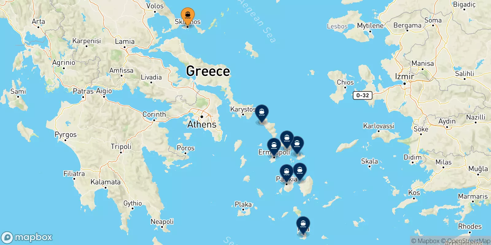 Ferry des Îles Sporades pour Îles Des Cyclades