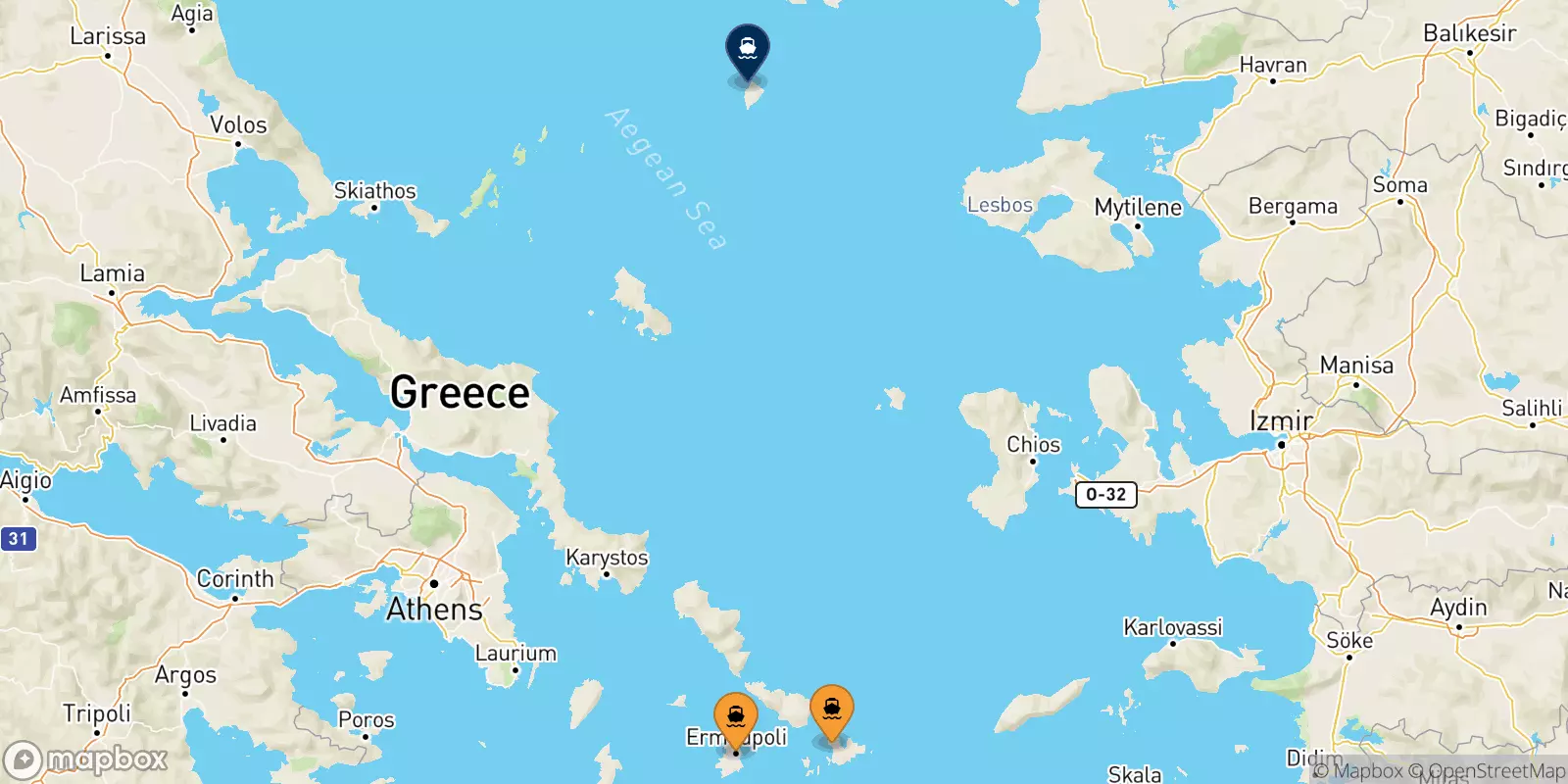 Ferry de Îles Des Cyclades pour Agios Efstratios