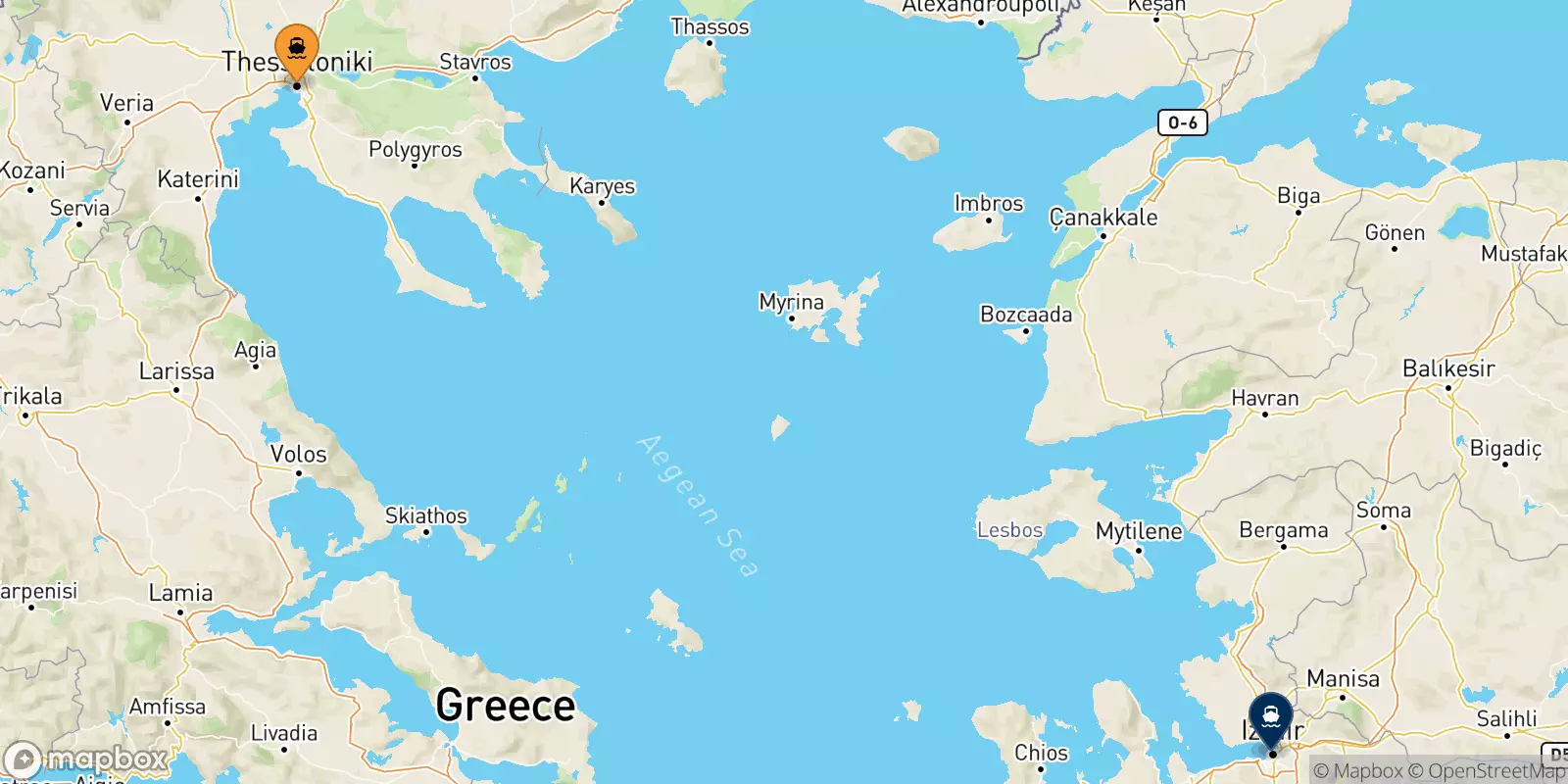 Ferry de Thessalonique pour la Turquie