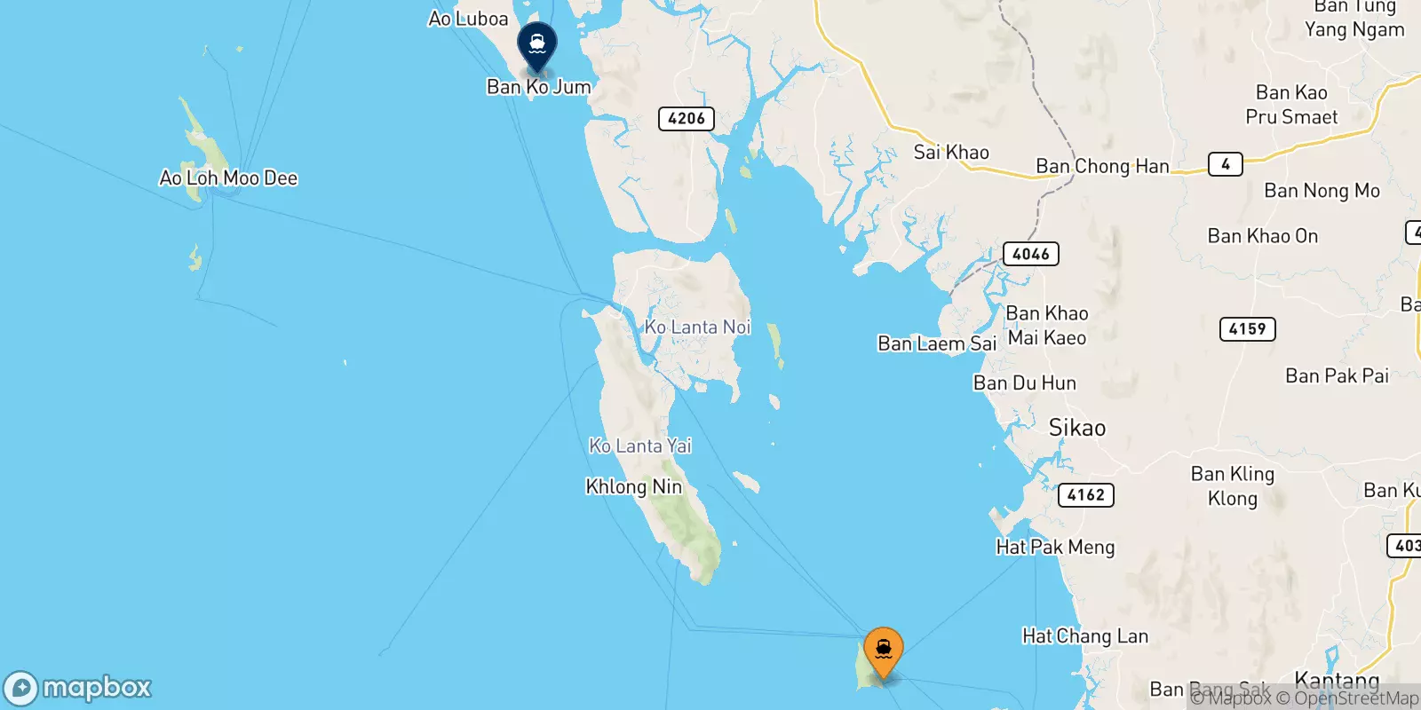 Ferry de Koh Ngai pour Koh Jum
