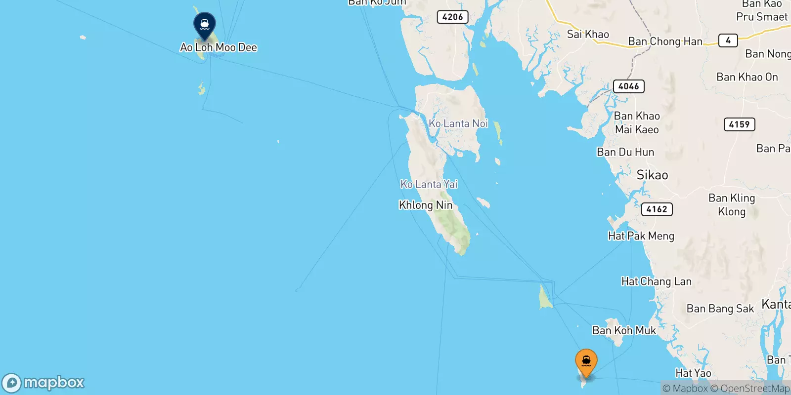 Ferry de Koh Kradan Beach pour Koh Phi Phi (Tonsai Pier)