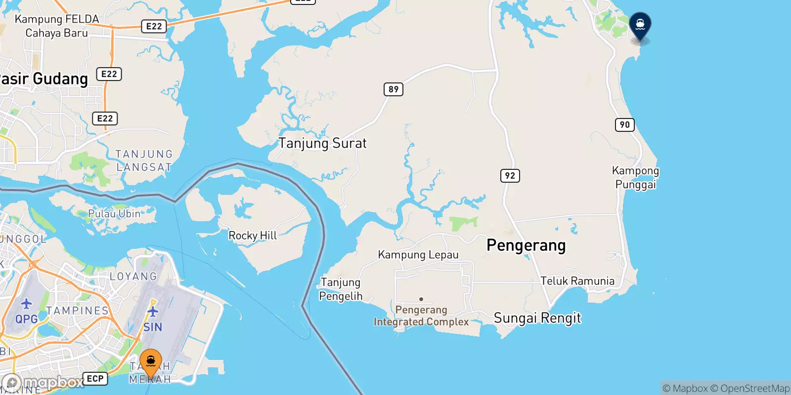 Ferry de Tanah Merah per il Malaisie