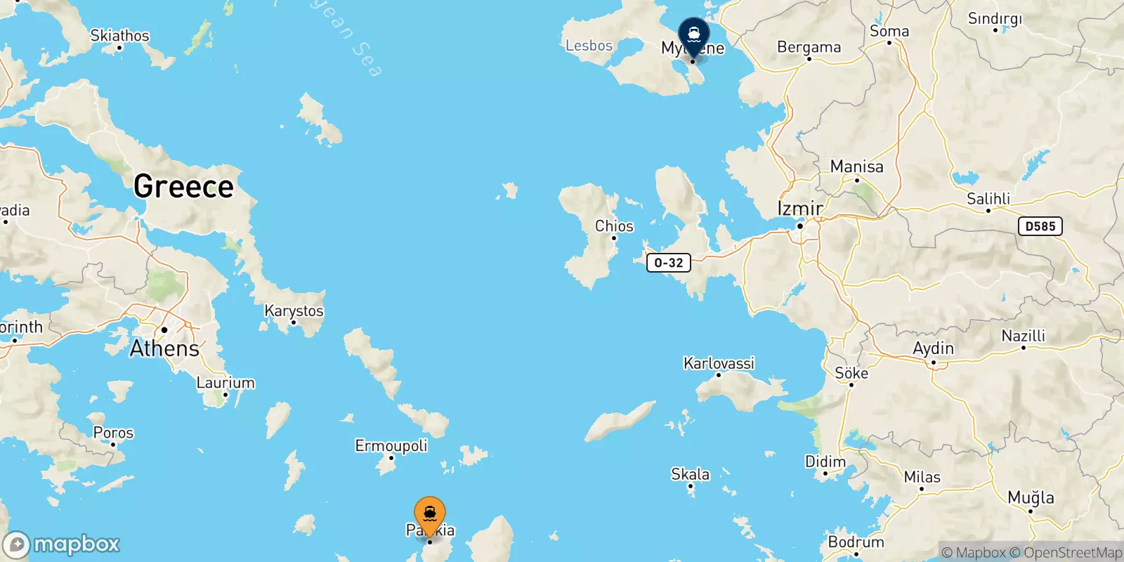 Ferry de Paros pour Mytilène (Lesvos)